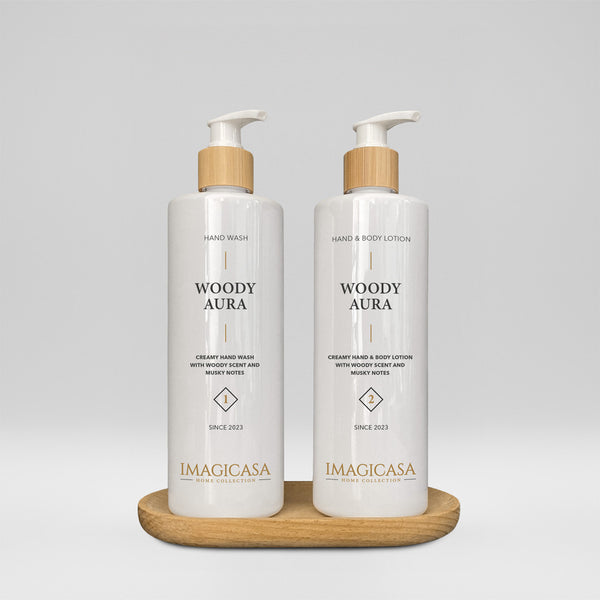 Set Hand Wash &amp; Body Lotion Woody Aura